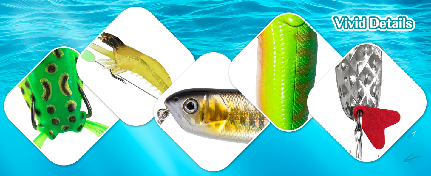 Fishing lure vivid details close up