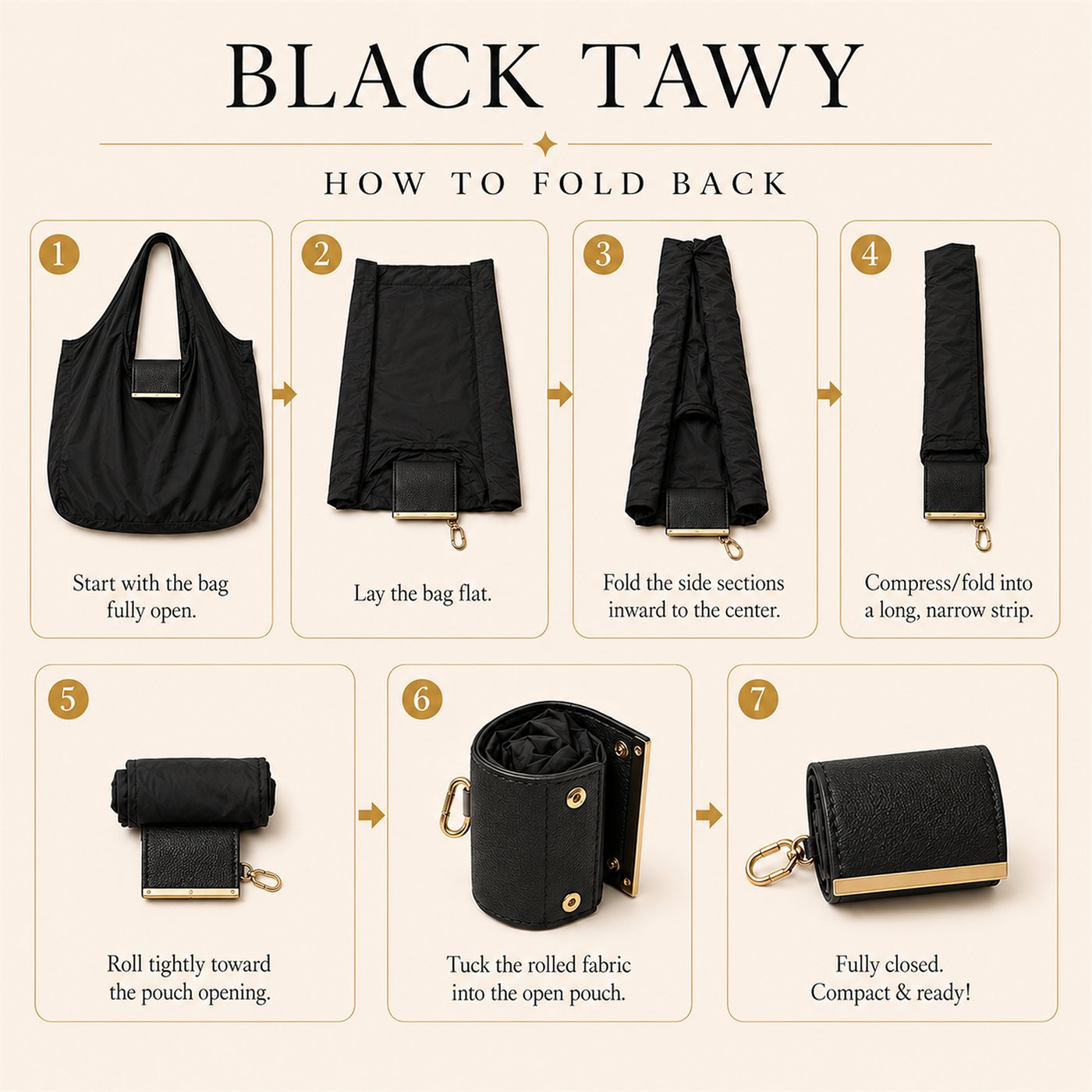 Foldable keychain tote bag how it works