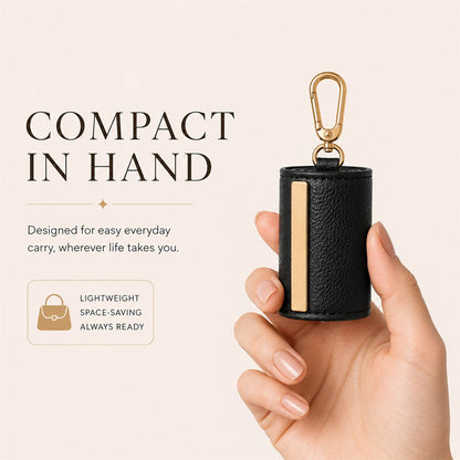 Foldable keychain tote bag pouch closeup