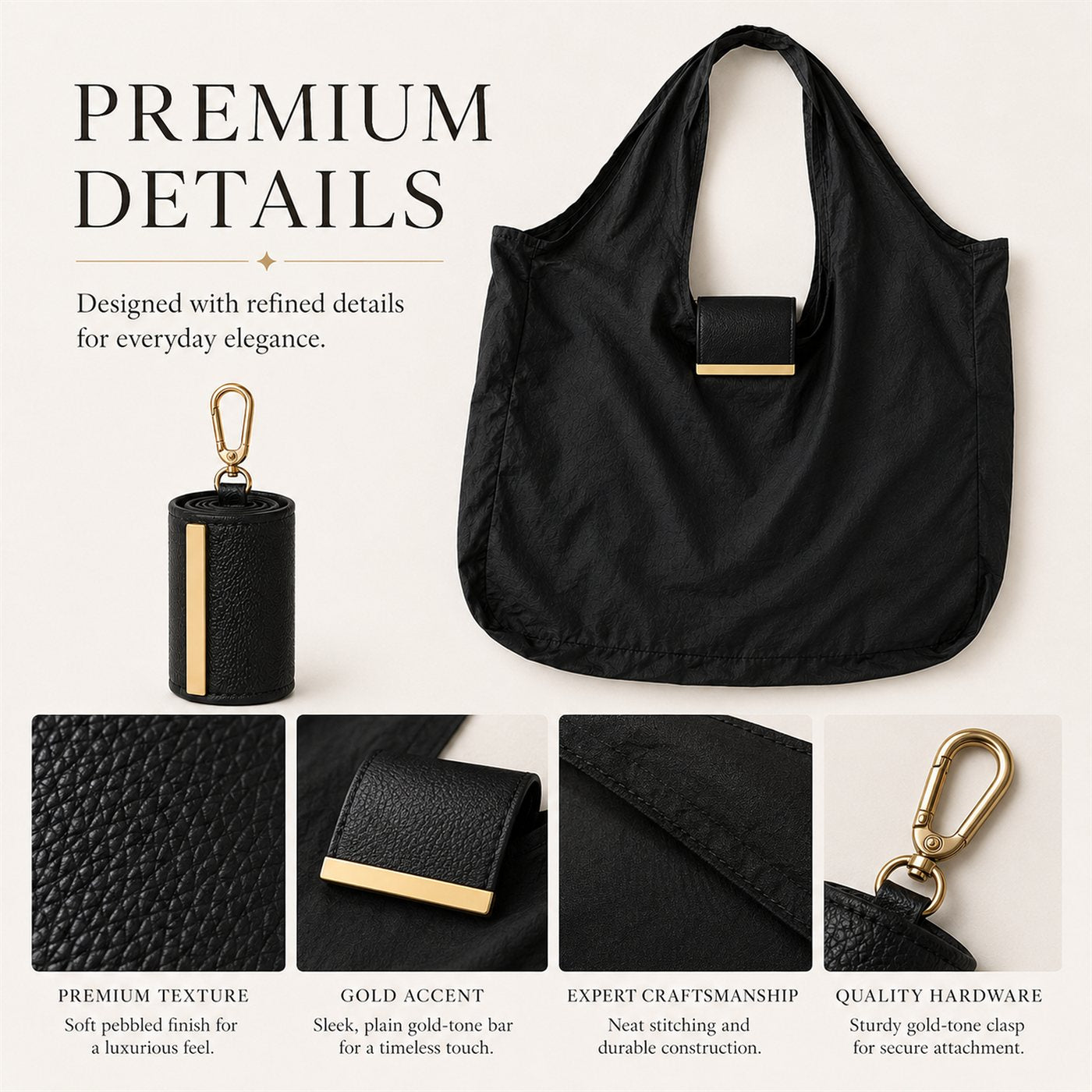 Foldable keychain tote bag material closeup