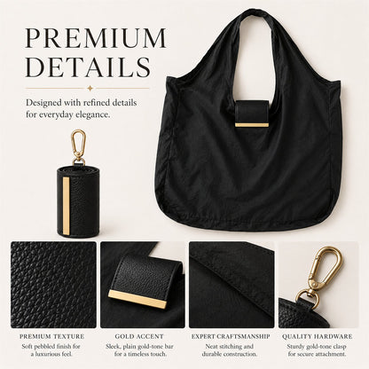 Foldable keychain tote bag material closeup