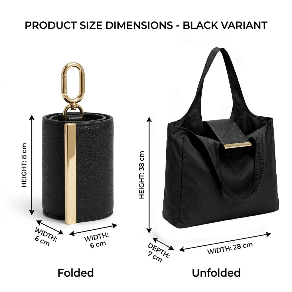 Foldable keychain tote bag size dimensions