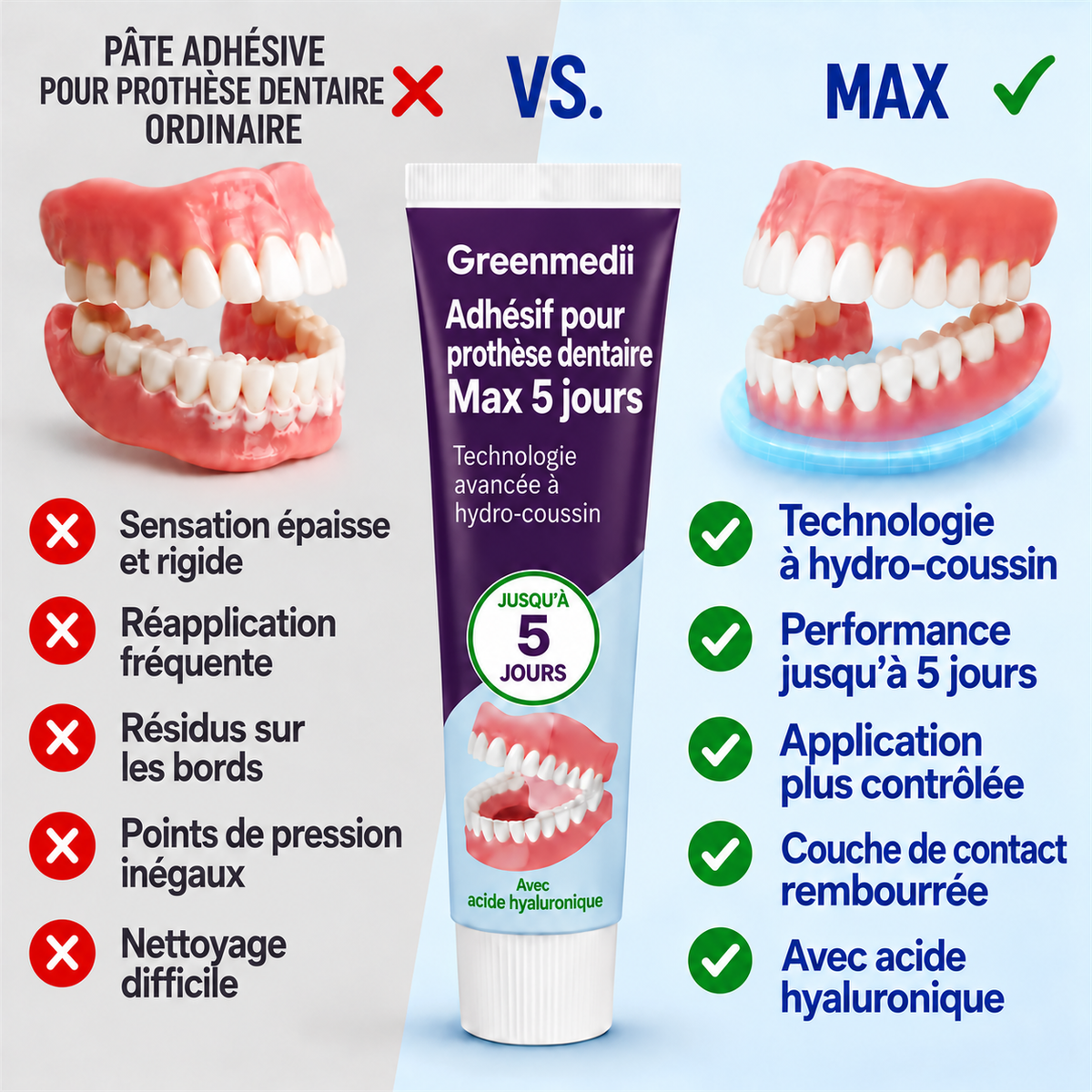 Greenmedii Bio-Seal Max – adhésif pour prothèses dentaires, image en français 11