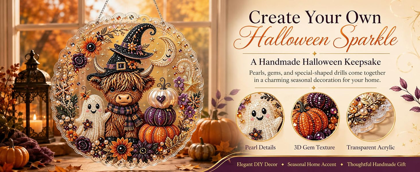 Halloween diamond art suncatcher handmade sparkle details