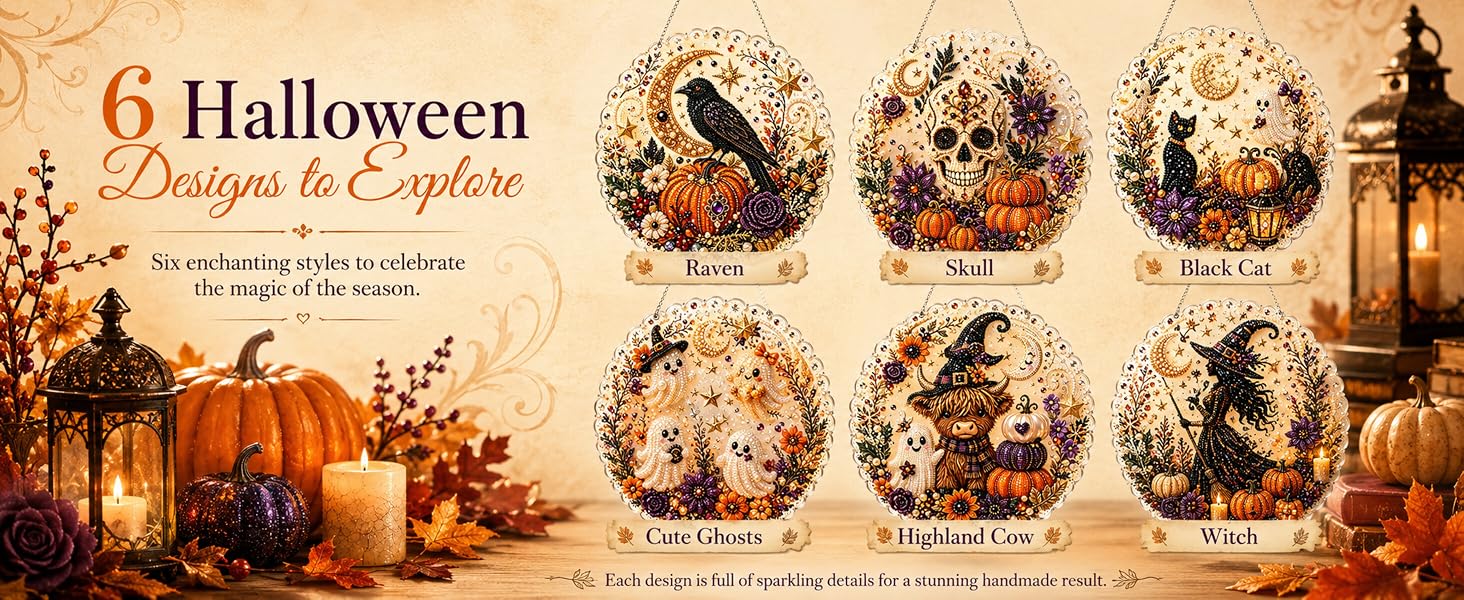 Halloween diamond art ornament design options