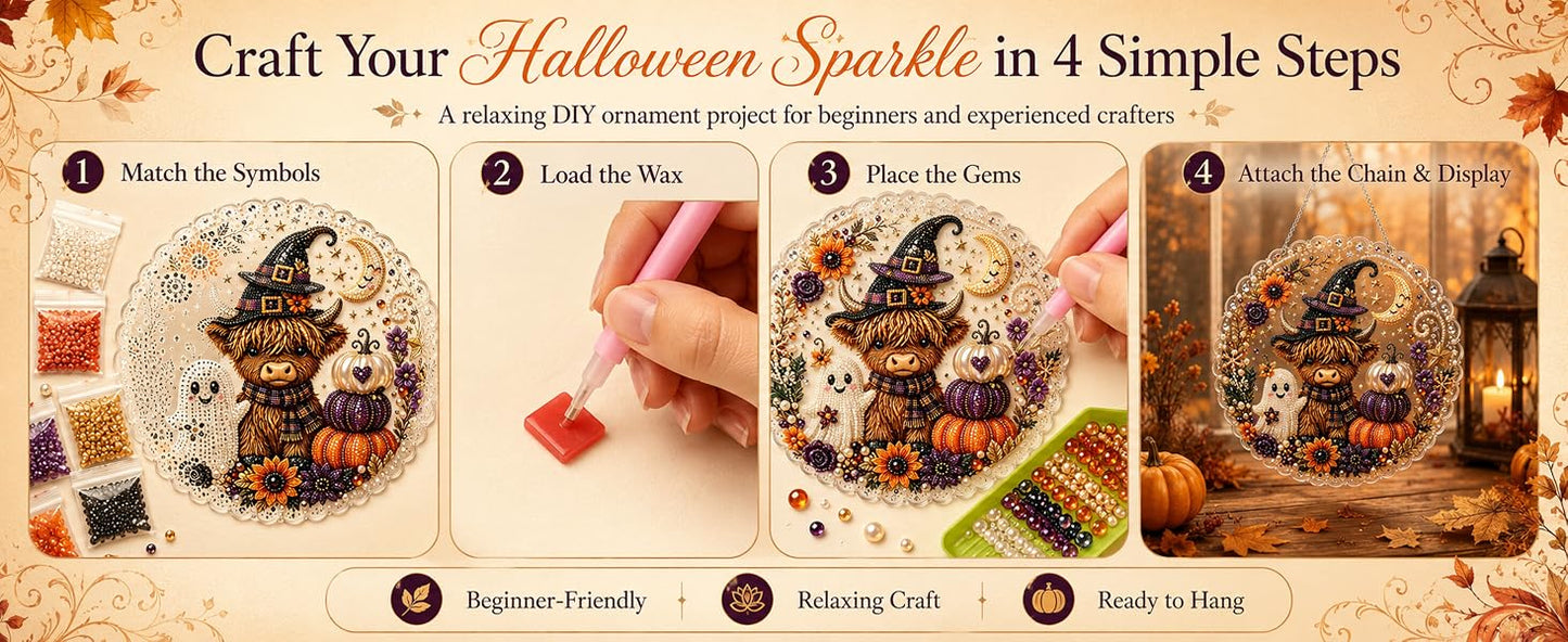 Halloween diamond art suncatcher crafting instructions