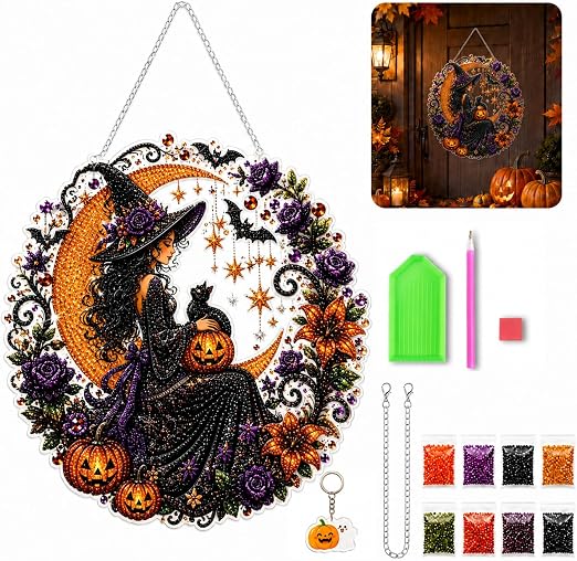 Halloween 3D diamond art hanging ornament suncatcher kit