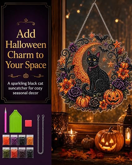 Halloween diamond art suncatcher lifestyle scene
