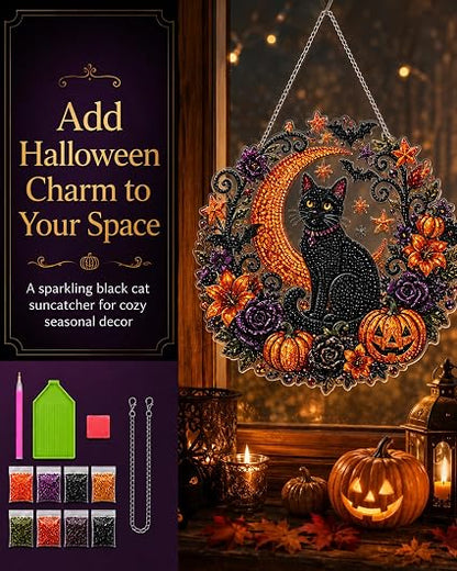 Halloween diamond art suncatcher lifestyle scene