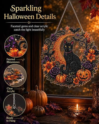 Halloween diamond art suncatcher sparkling detail