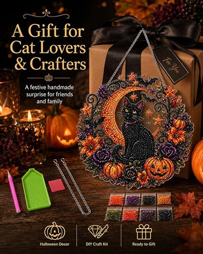 Halloween diamond art suncatcher handmade gift idea