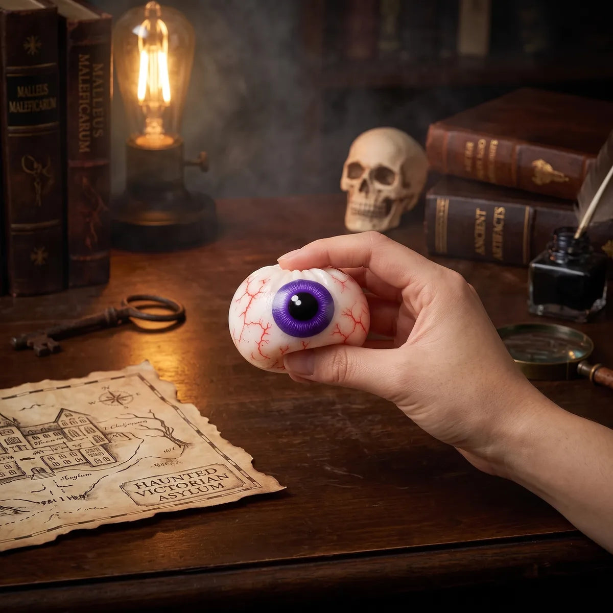 Halloween dumpling squishy fidget toy in use