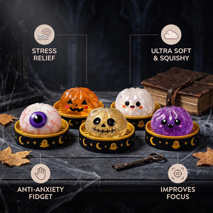 Five non-repeat Halloween dumpling squishy designs