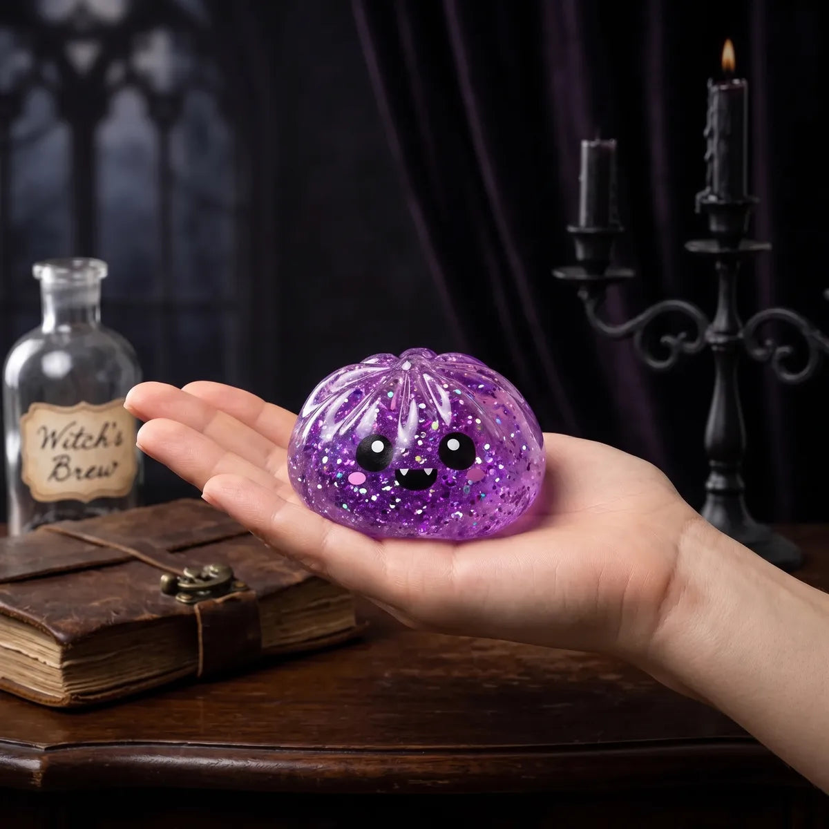 Halloween dumpling squishy set hand-held size comparison
