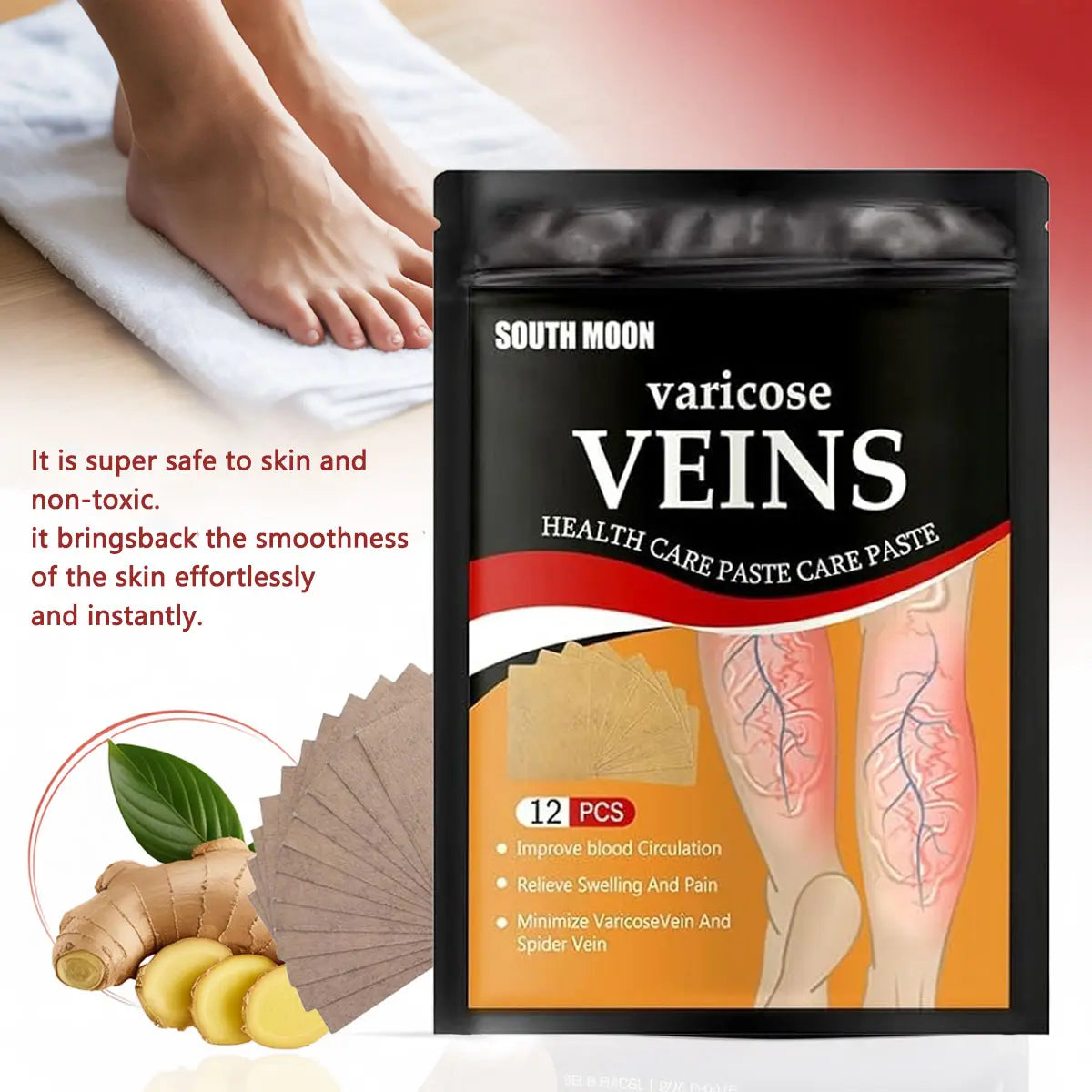 Herbal cooling leg patch product display