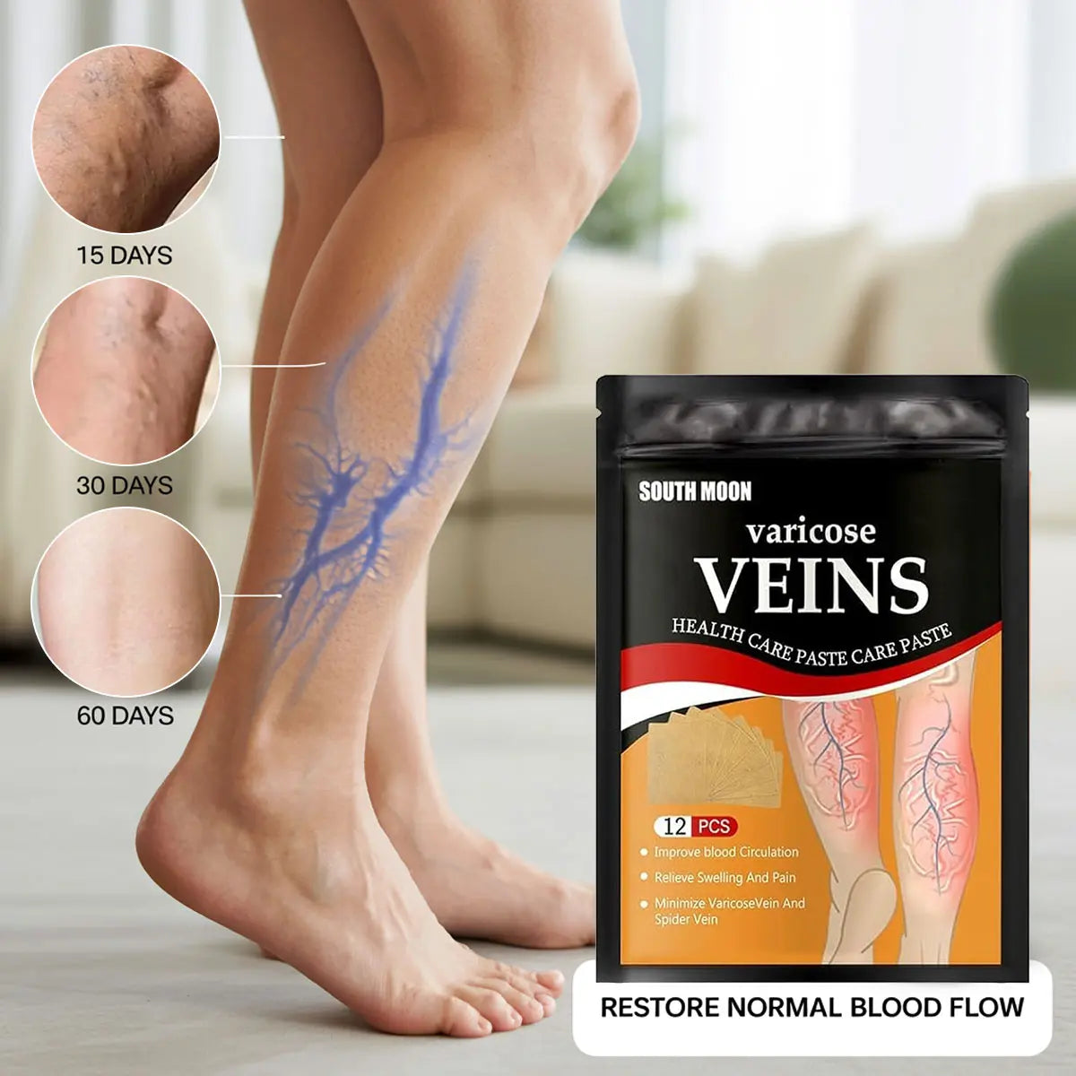 Leg care patch routine illustration
