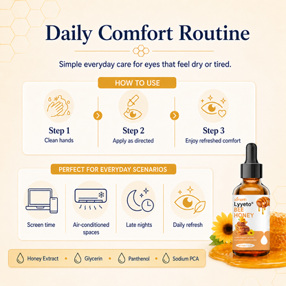 Lyyeto® Bee Honey Eye Drops – Moisturizing & Soothing Relief for Dry Eyes