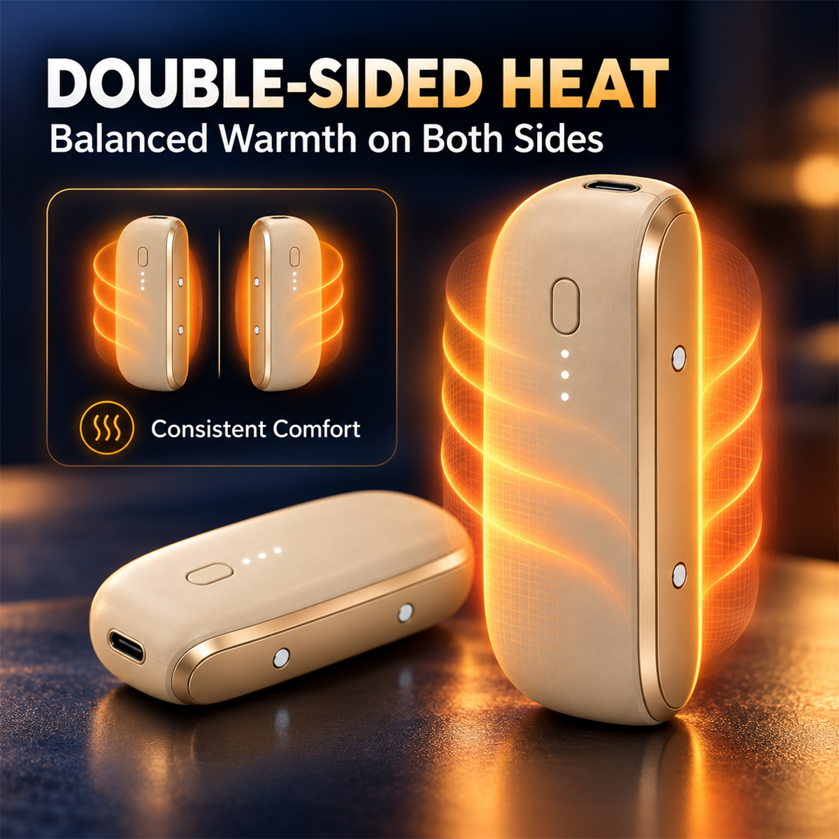 Double-sided heating for balanced warmth