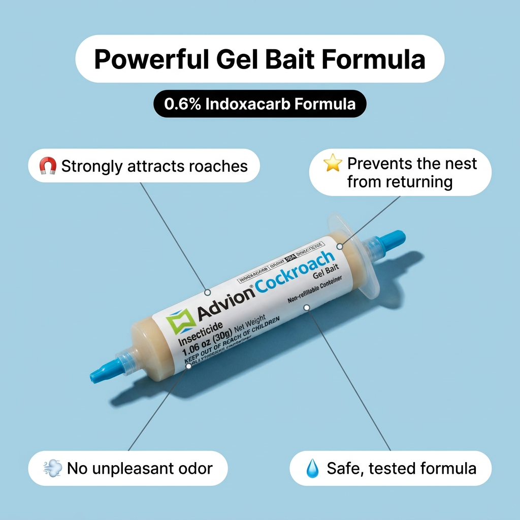 Anti-Cockroach Indoor Insect Control Gel Bait Pack, Tube with Applicator