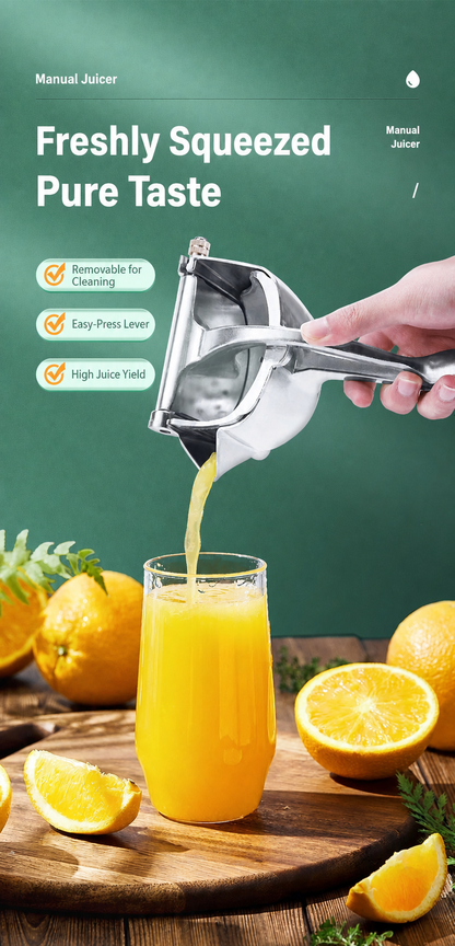 Manual citrus juicer freshly squeezed pure taste scene