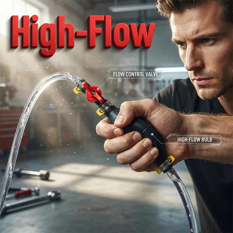 High-flow manual siphon pump in use