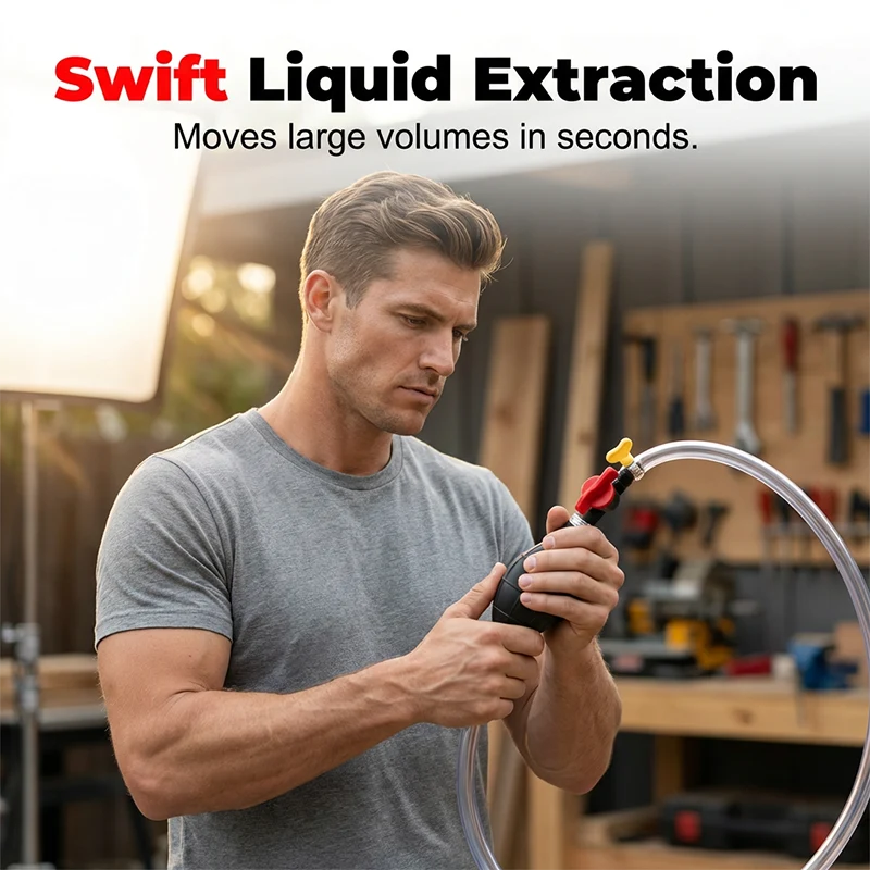 Manual siphon pump for fast liquid transfer