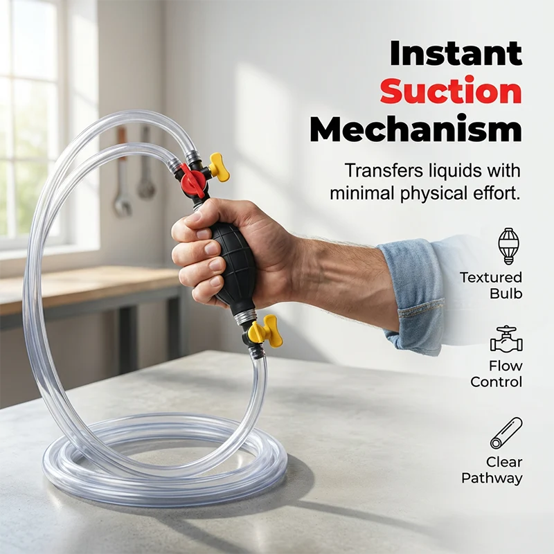 Manual siphon pump suction mechanism