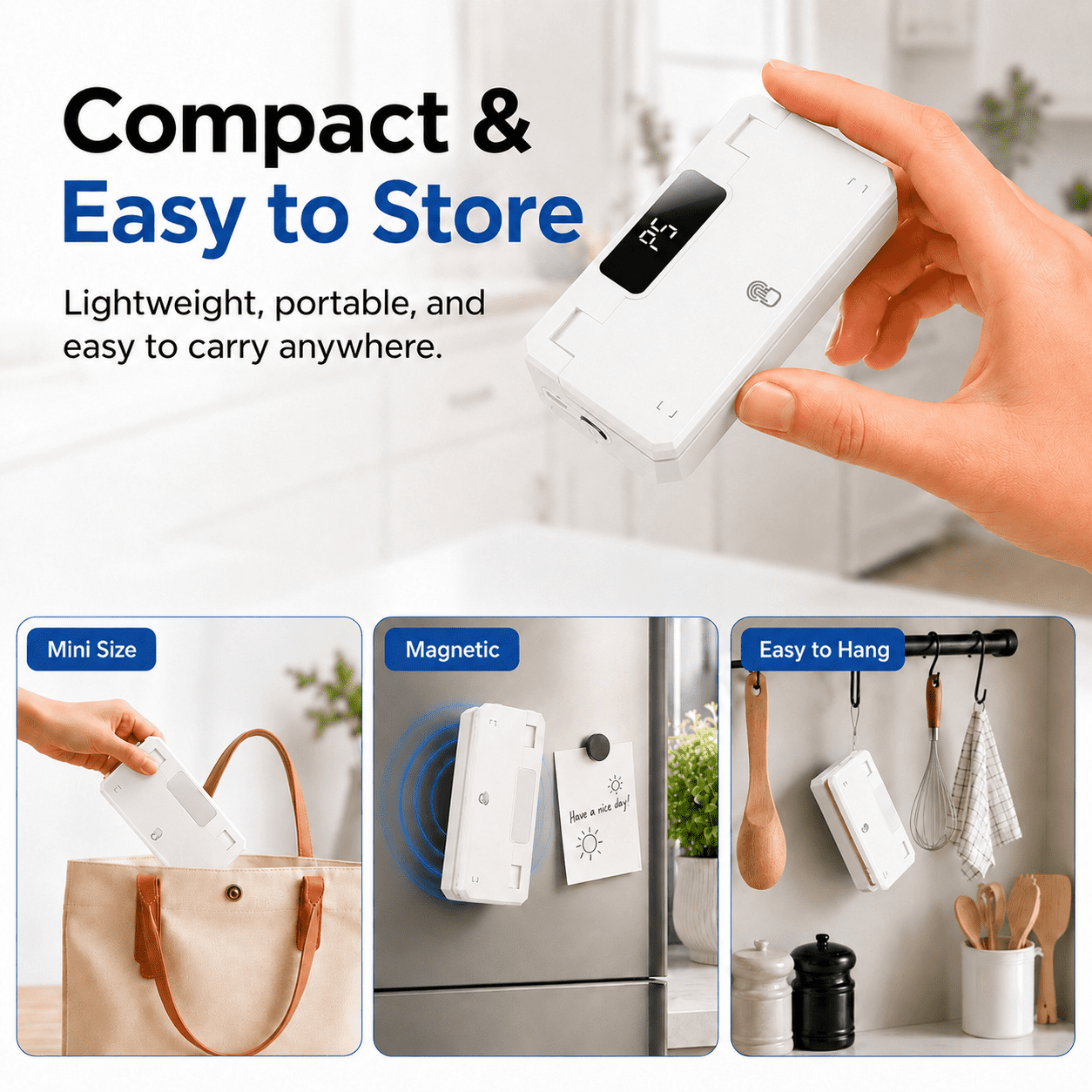 Compact handheld design and storage