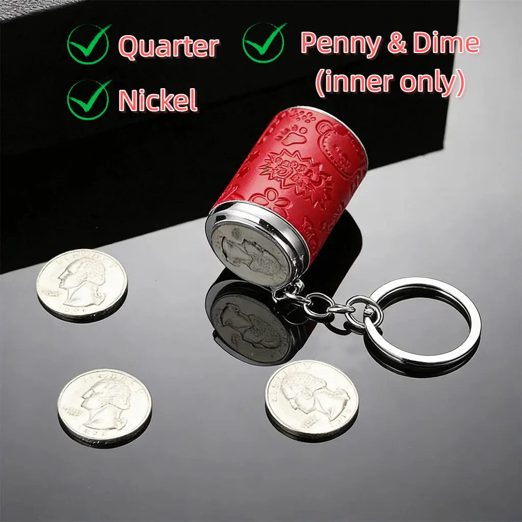 Mini coin storage keychain coin types