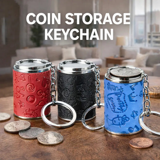 Mini coin storage keychain color options