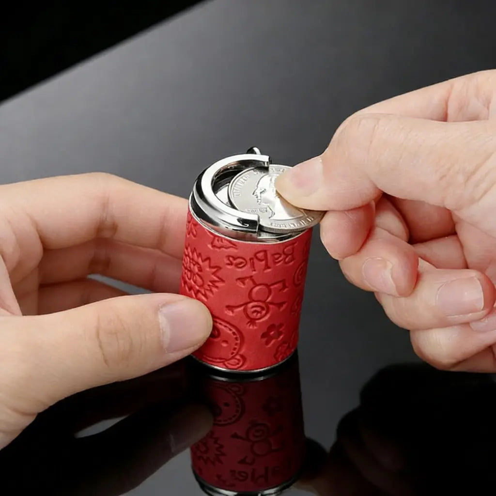 Mini coin storage keychain loading coins