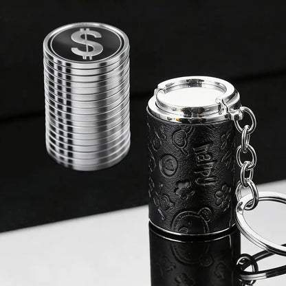 Mini coin storage keychain coin stack comparison
