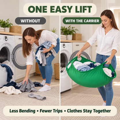 Laundry transfer with and without the pop-up carrier