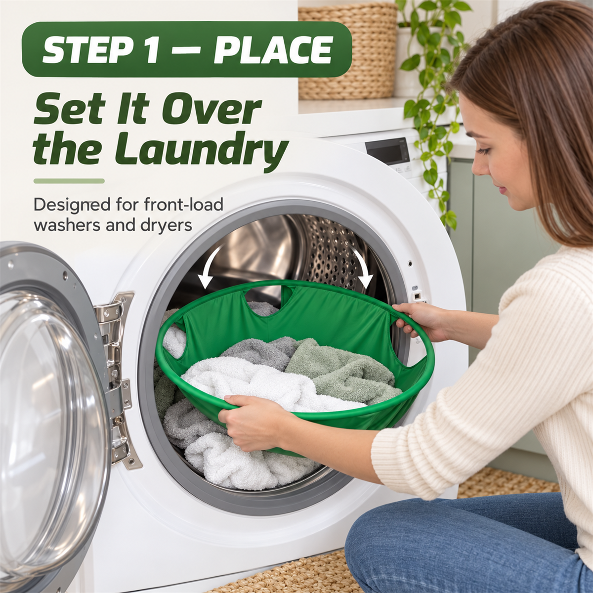 Place the laundry carrier inside a front-load washer or dryer