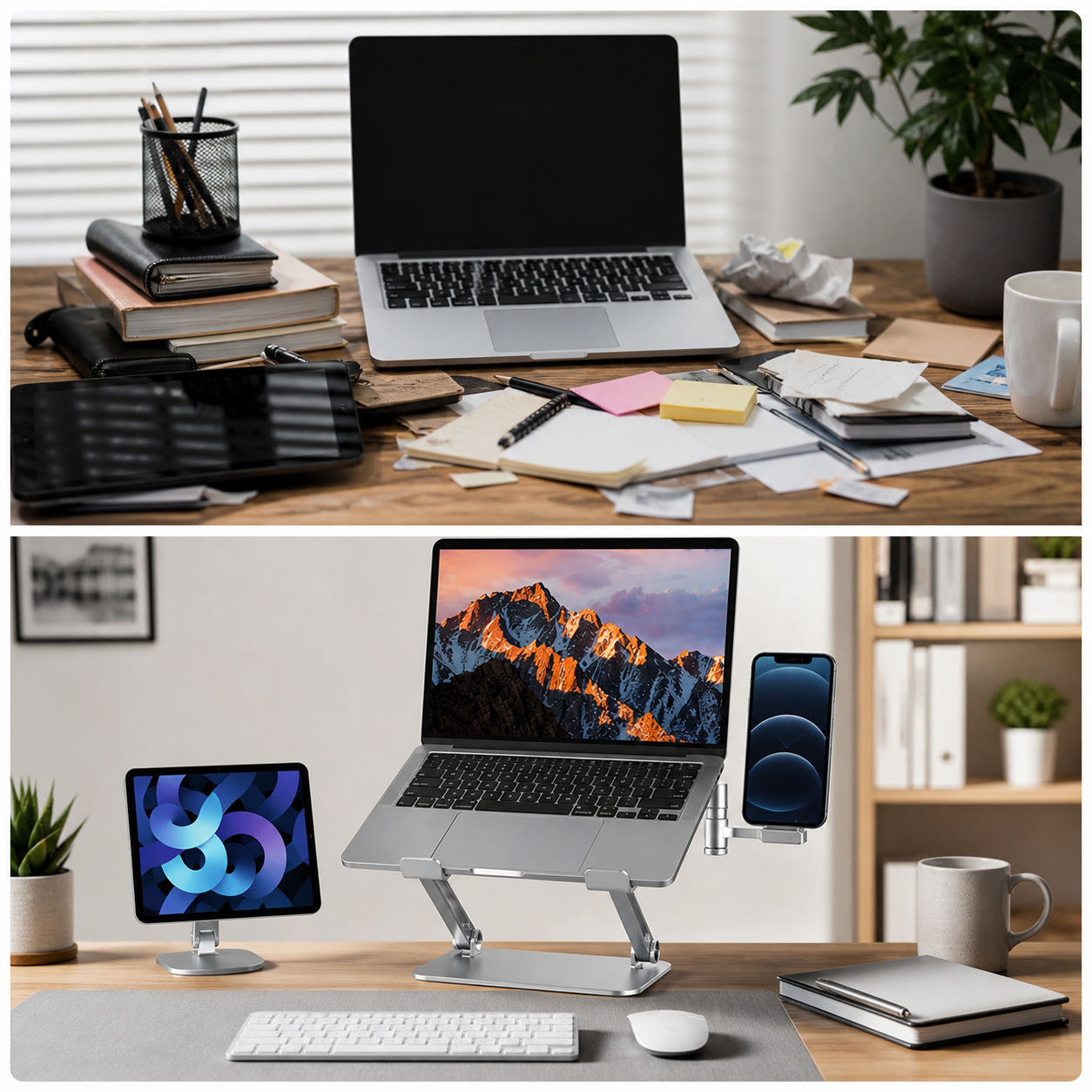 Portable 3-in-1 laptop stand desk solution image