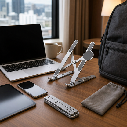 Portable 3-in-1 laptop stand travel storage image