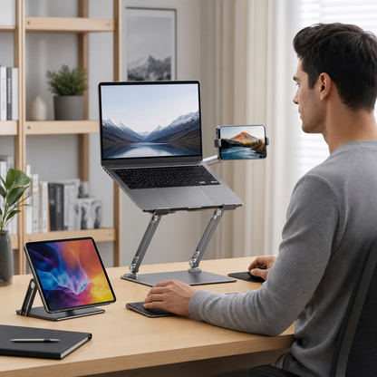 Portable 3-in-1 laptop stand use scene image