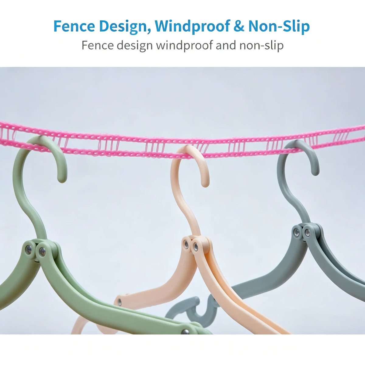 Fence design keeps hangers separated on the clothesline