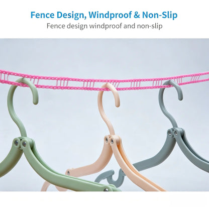 Fence design keeps hangers separated on the clothesline