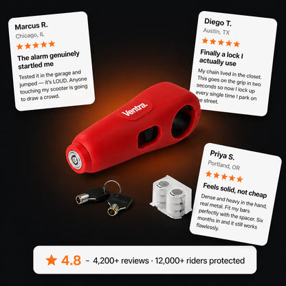 LoudLock - 100dB Motorcycle Handlebar Alarm Lock
