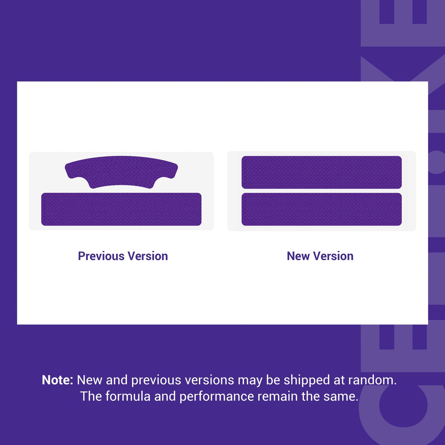 Purple teeth whitening strip shapes