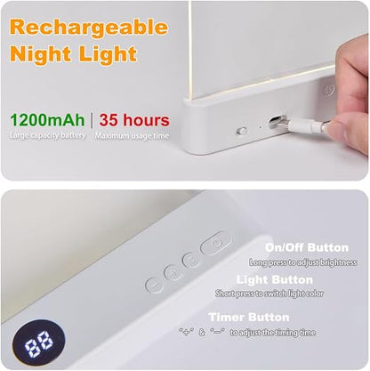 1200mAh rechargeable book light controls and charging port