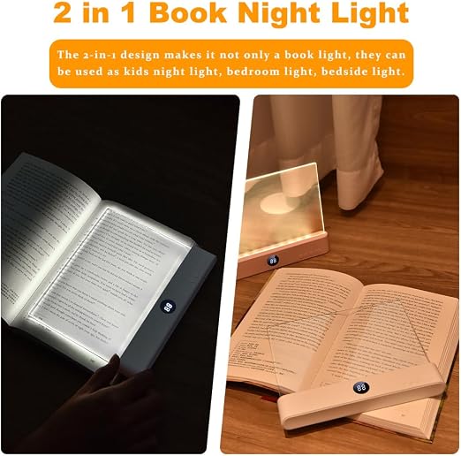 Two-in-one book light and bedside night light