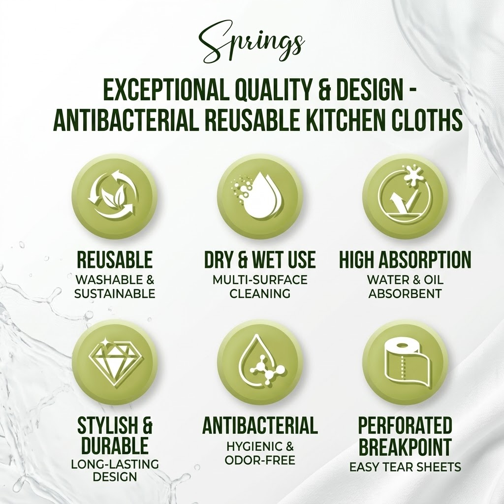Reusable kitchen cleaning cloth roll detail information