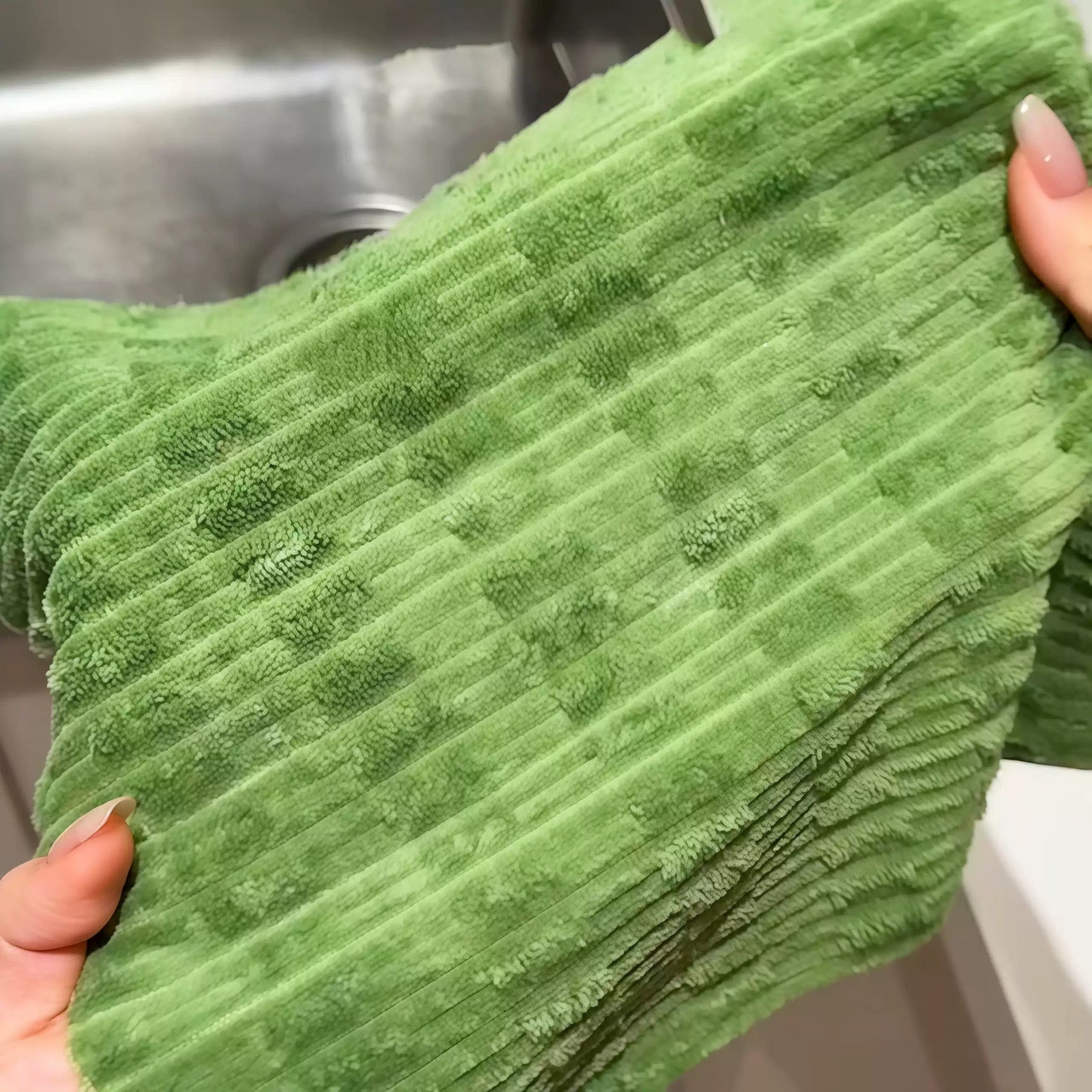 Reusable kitchen cleaning cloth roll for household surfaces