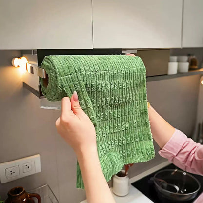 Reusable kitchen cleaning cloth roll in kitchen use