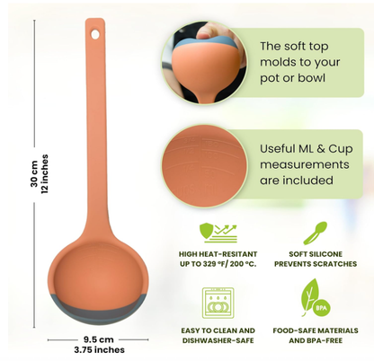 🥄 SCOUPS 3-in-1 Silicone Scoop Ladle |Scoop Every Last Drop – No More Food Waste!