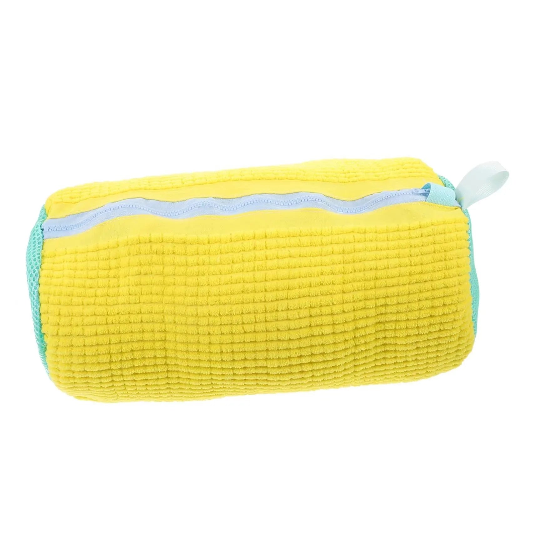 Soft yellow shoe washing bag product view