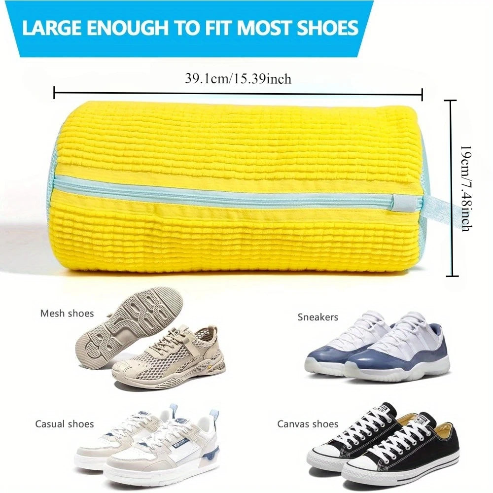 Shoe washing bag dimensions and compatible shoe types