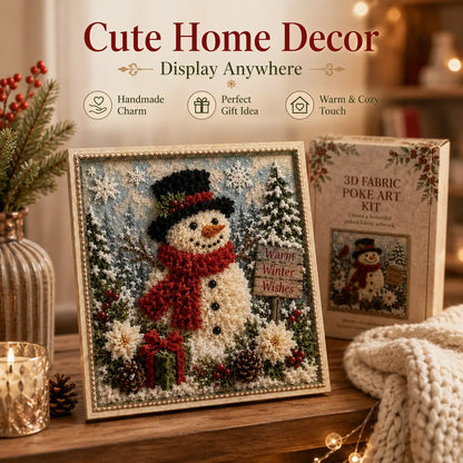 Snowman poke art home decor display